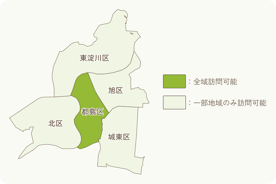 訪問診療対応エリアの地図